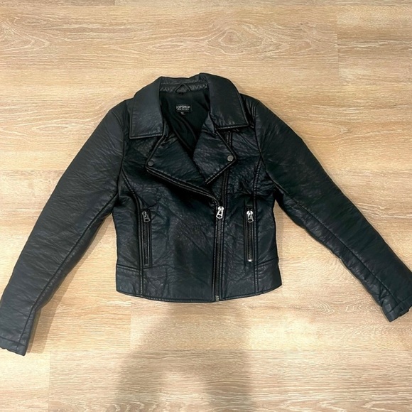 Topshop Leather Jacket, Size 6 - Picture 3 of 3